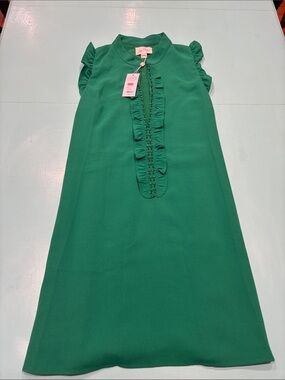 Lilly Pulitzer Adalee shift Green Ruffle-Front Shift Dress